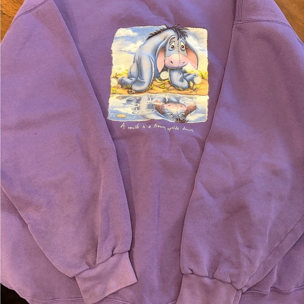 Vintage 90s Eeyore a Smile is a Frown Upside Down Disney Store 1990s